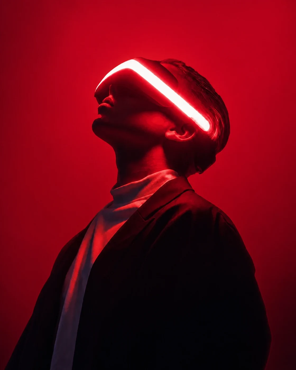 Imagem editorial em vermelho para AI Studio